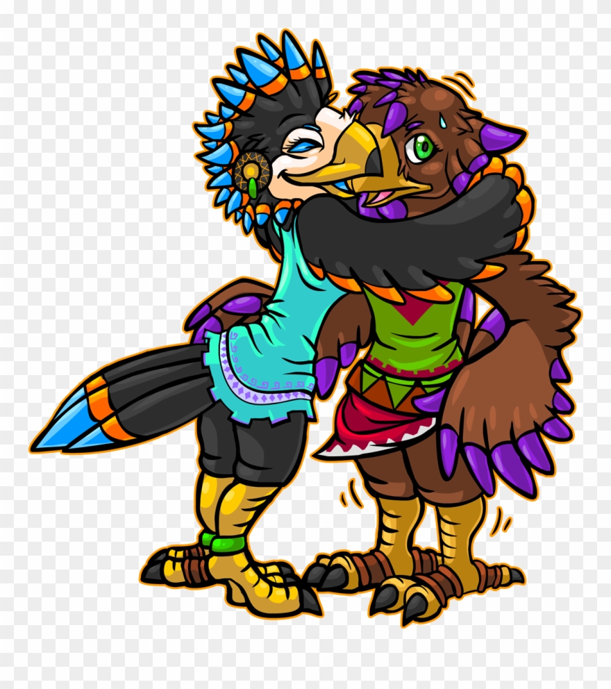Awkward Hugs - Cartoon Clipart