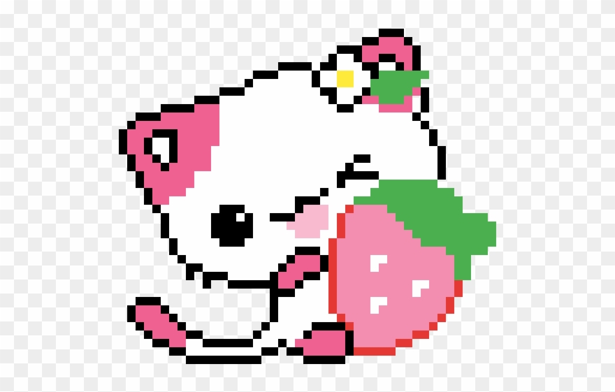 Cute Kitten Licking Strawberry - Красивые Идеи Для Личного Дневника Clipart