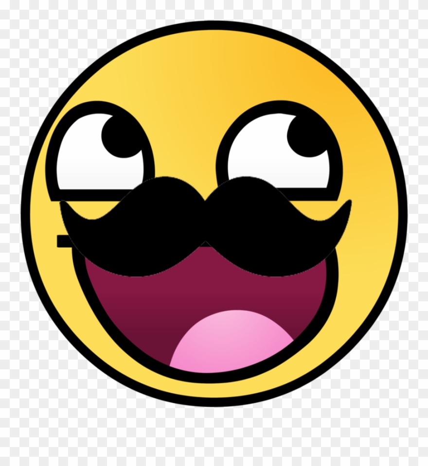 Smiley Face With Mustache And Thumbs Up - Awesome Face With Mustache Clipart