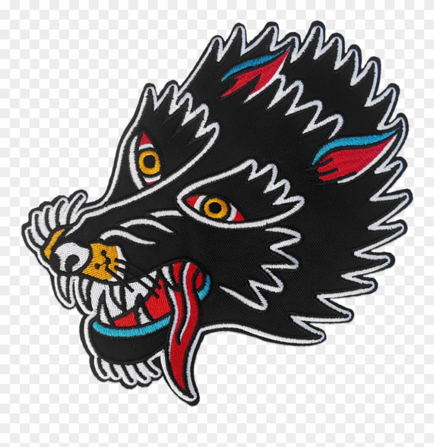 'wolf' Patch By Few And Far Collective - Transparent Gucci Patches Png Clipart