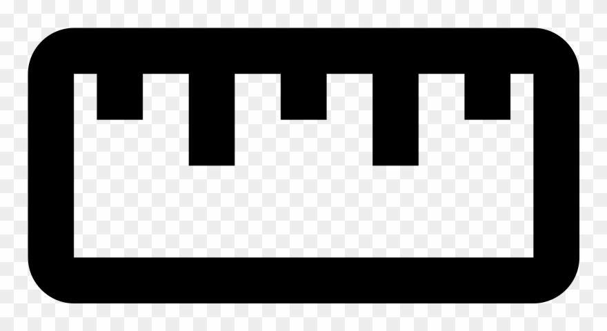 The Ruler Icon Is A Rectangular Shape Icon With Lines - Piano Clipart