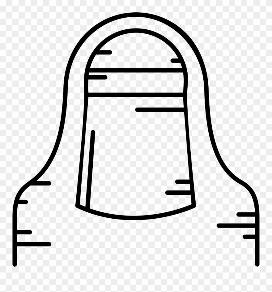 Hijab Veil Comments - Veil Clipart White And Black - Png Download