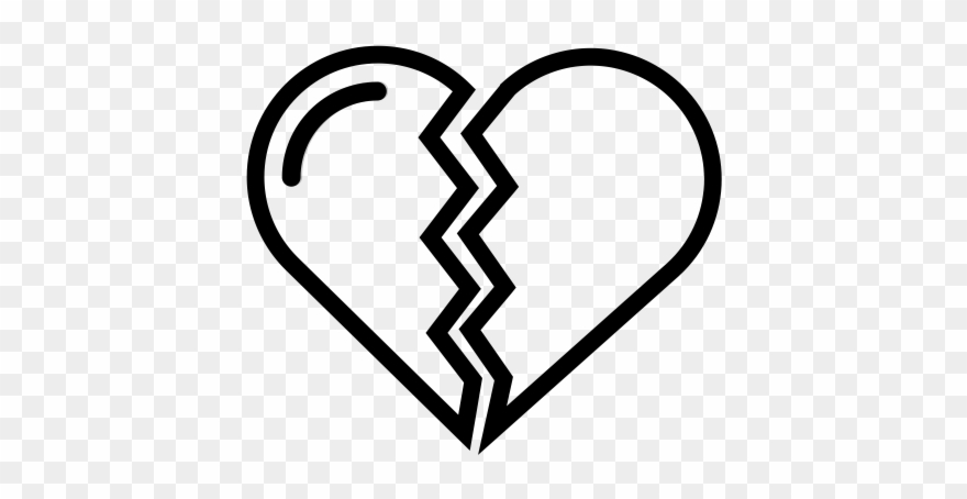 Broken Heart Rubber Stamp - 8 Bit Broken Heart Clipart