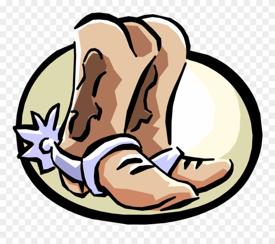 Vector Illustration Of Western Leather Cowboy Boot Clipart