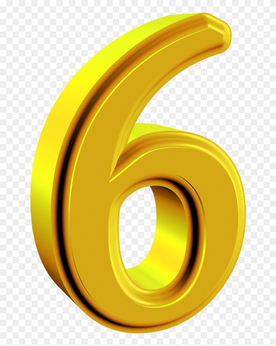 Numbers ‿✿⁀ - Цифра 6 Золотая Clipart