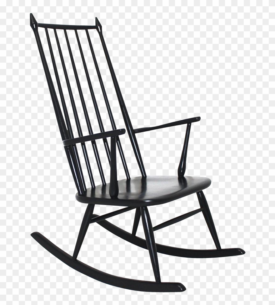 Black Scandinavian Rocking Chair 1960s - Tapiovaara Rocking Chair Fanett Clipart