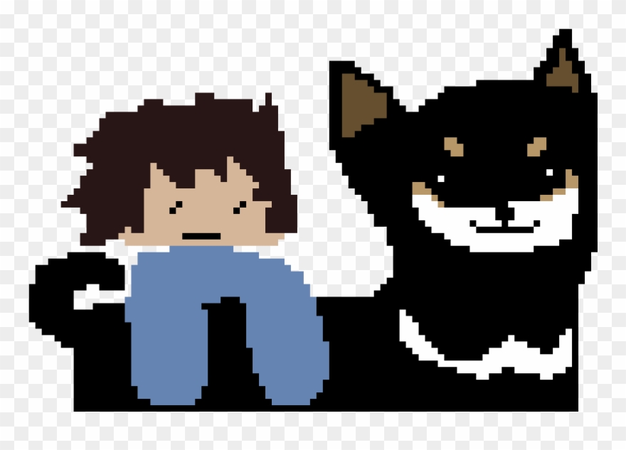 Floofy Boy And His Dog - Cartoon Clipart