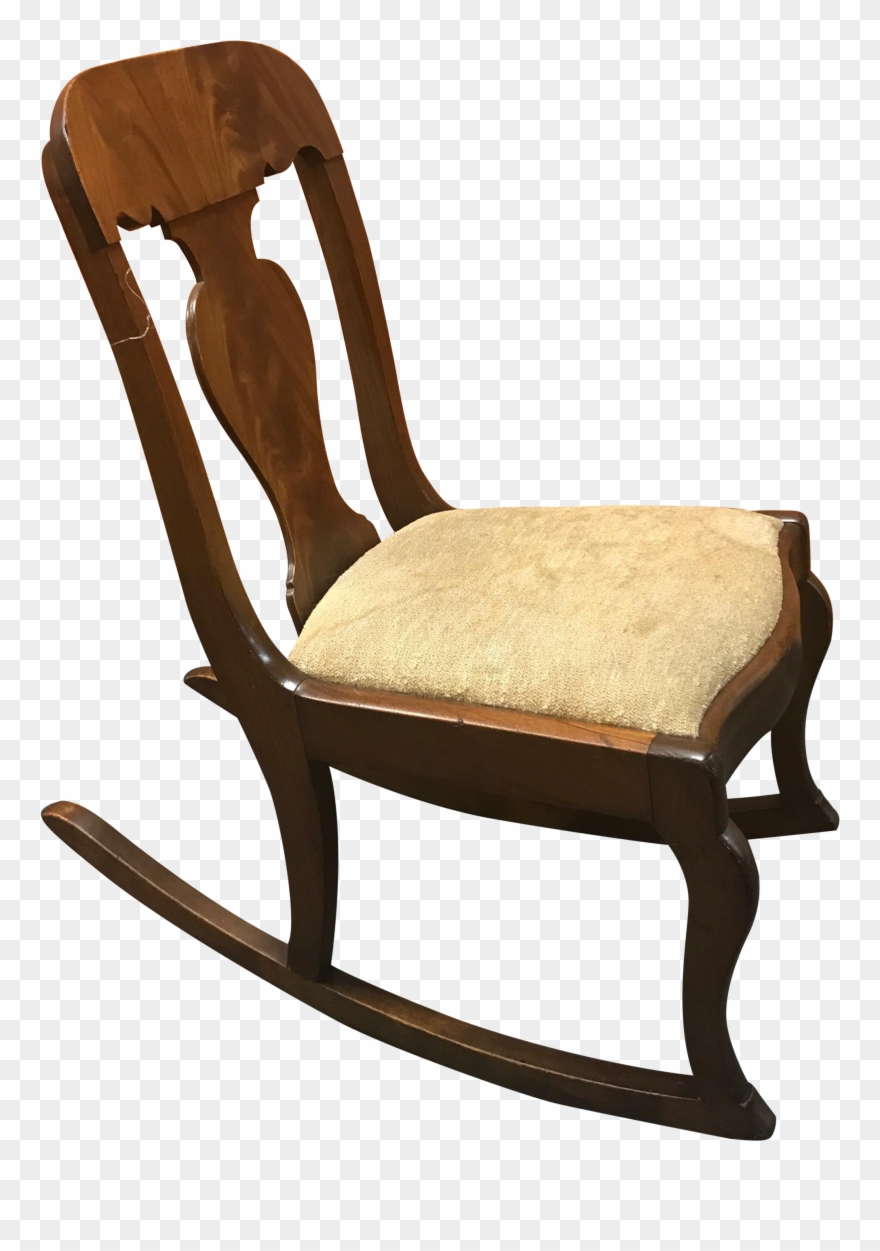Small Victorian Wood With Beige Taupe Padding Armless - Chair Clipart