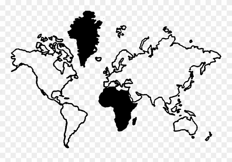World Map Clipart World View - South America Vs Europe Size - Png Download