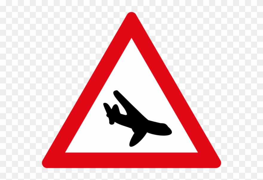 Low Flying Aircraft Sign - Side Winds Road Sign Clipart