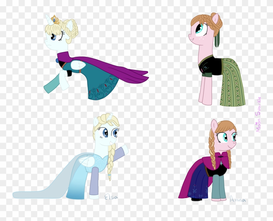 Request) Disney Frozen Elsa Y Anna (pony Version) By Clipart