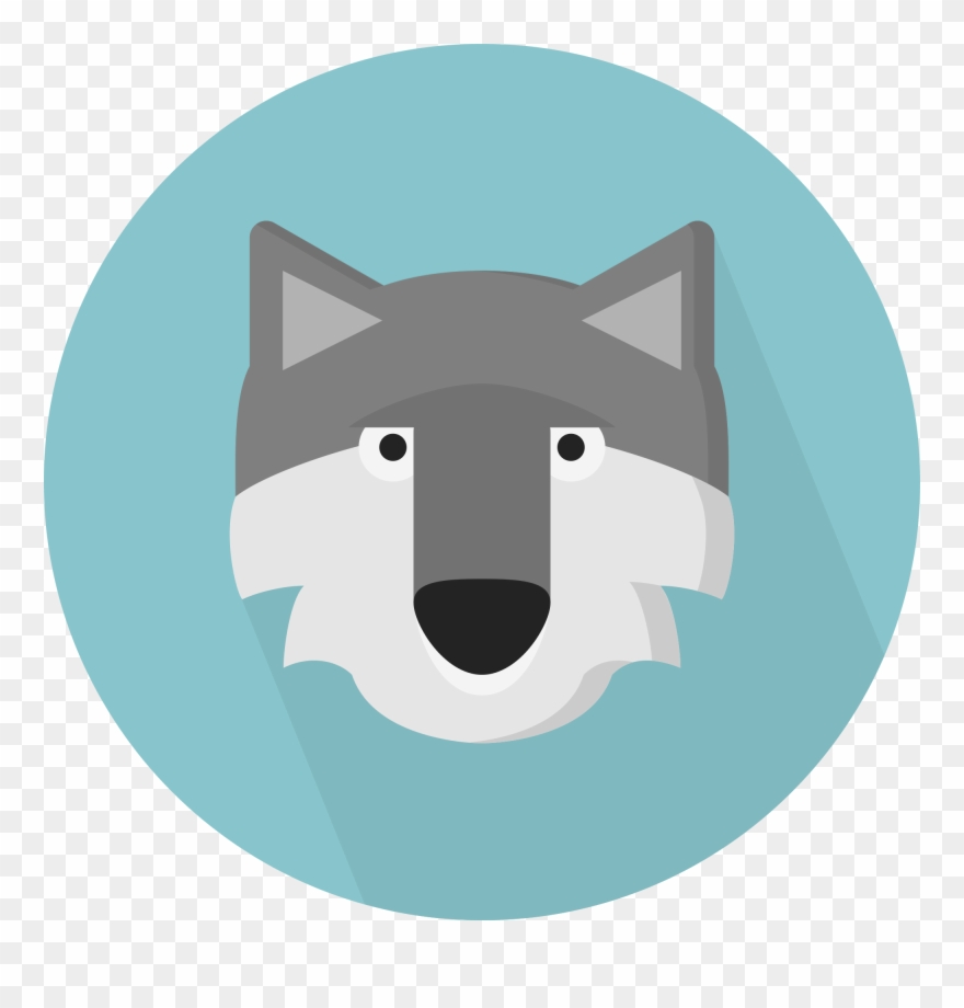 Open - Wolf Round Icon Clipart
