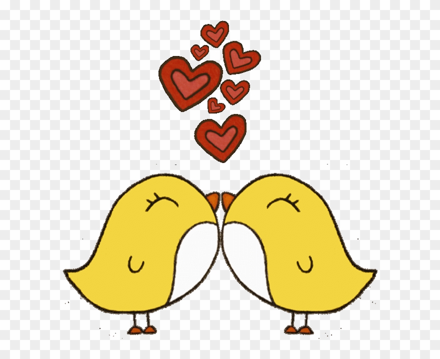 Brds Clipart Love Bird - Cartoon Love Birds Gif - Png Download
