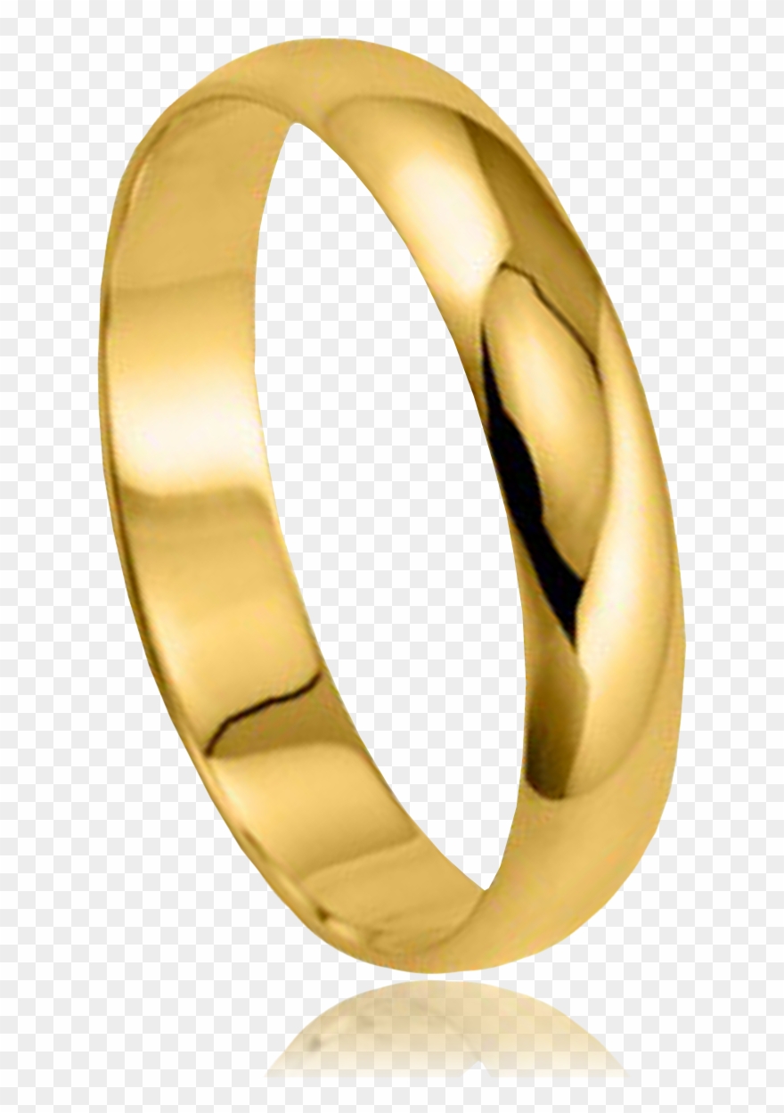 Alliance Or 9 Carats Demi-jonc Moyenne - Alliance Homme Or Jaune Clipart