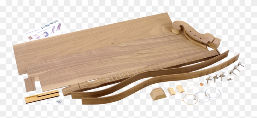 Folkcraft Black Walnut Six String Hourglass Dulcimer - Plywood Clipart