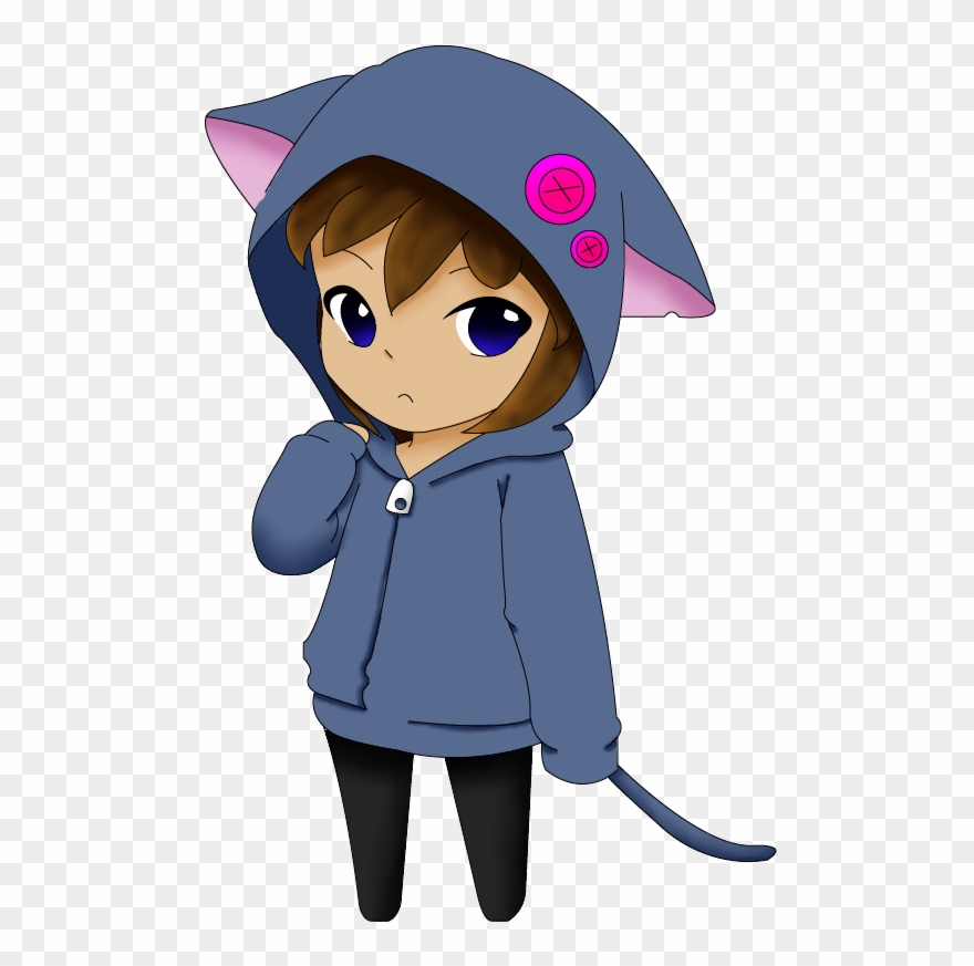 Chibi Girl In A Cat Vest By Sannyvampire On Clipart - Chibi Girl - Png Download