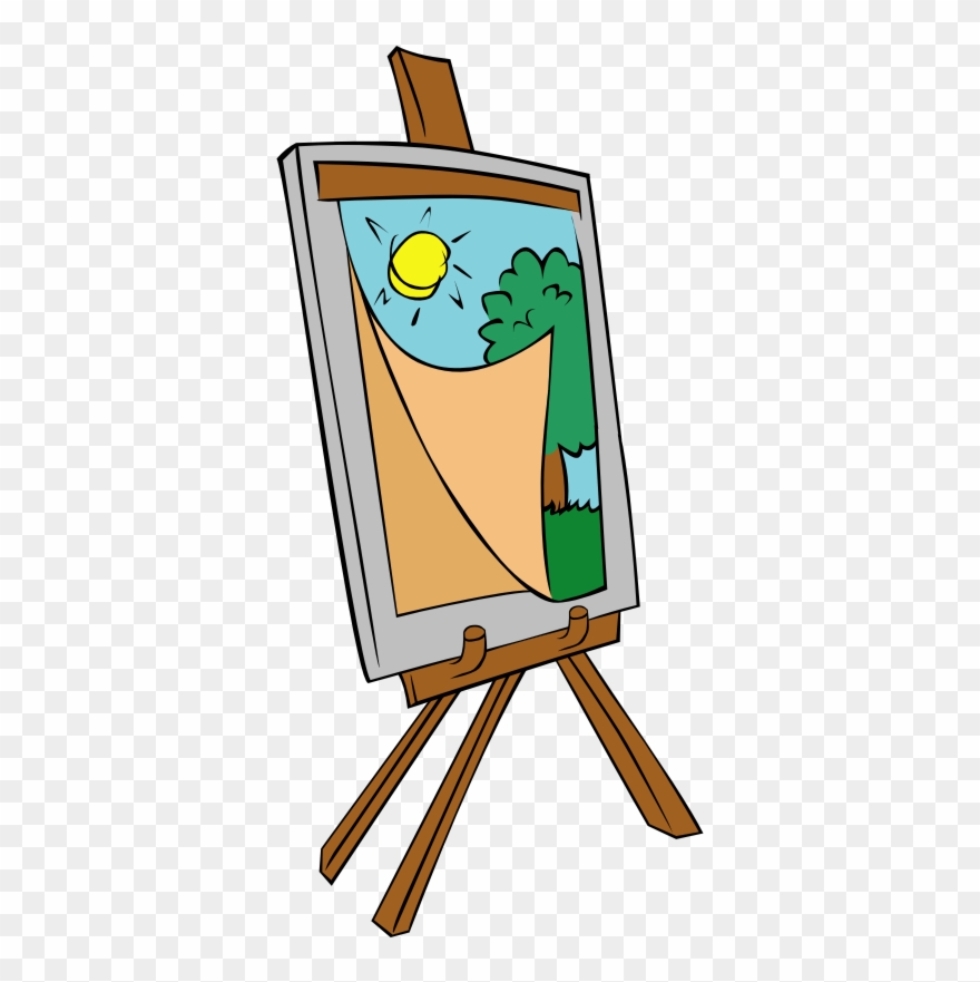 Easel With Kids Painting - Paint Png Clip Art Transparent Png