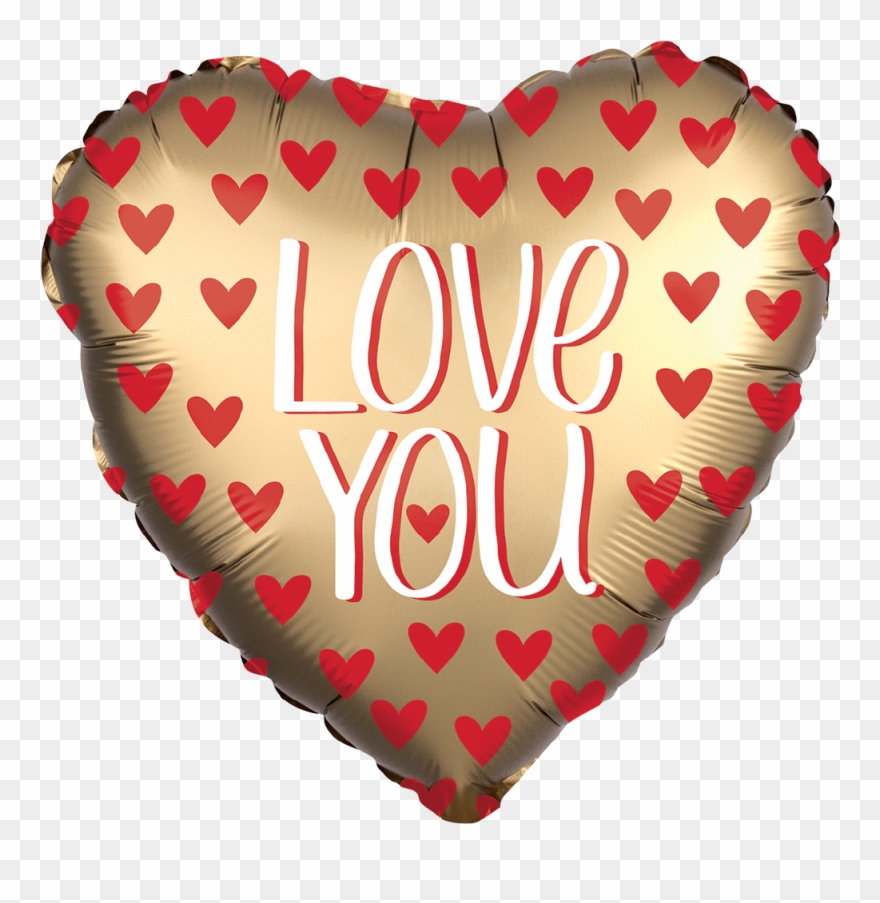 Satin Love You Gold - Balloon Clipart