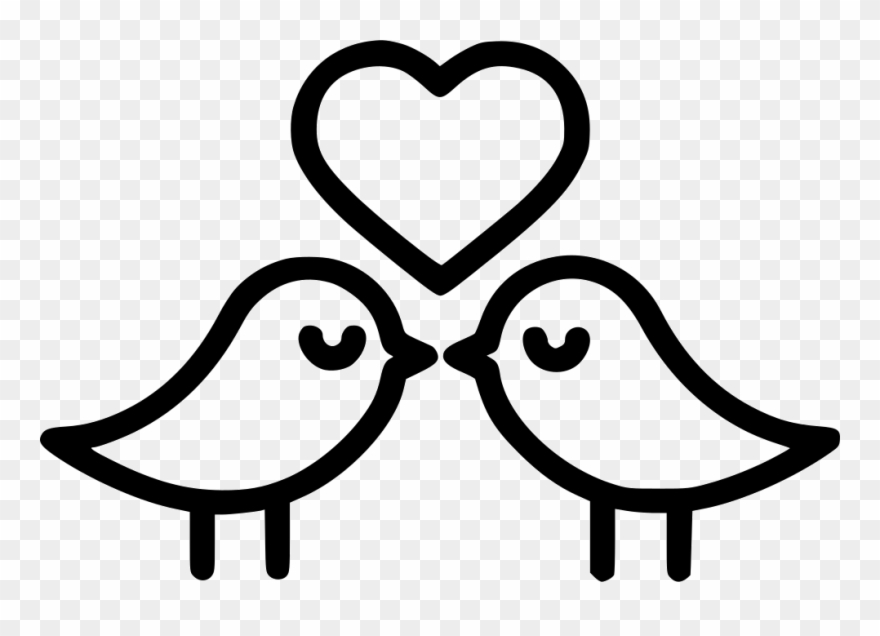 Romantic Valentine Day Heart Birds Comments Clipart
