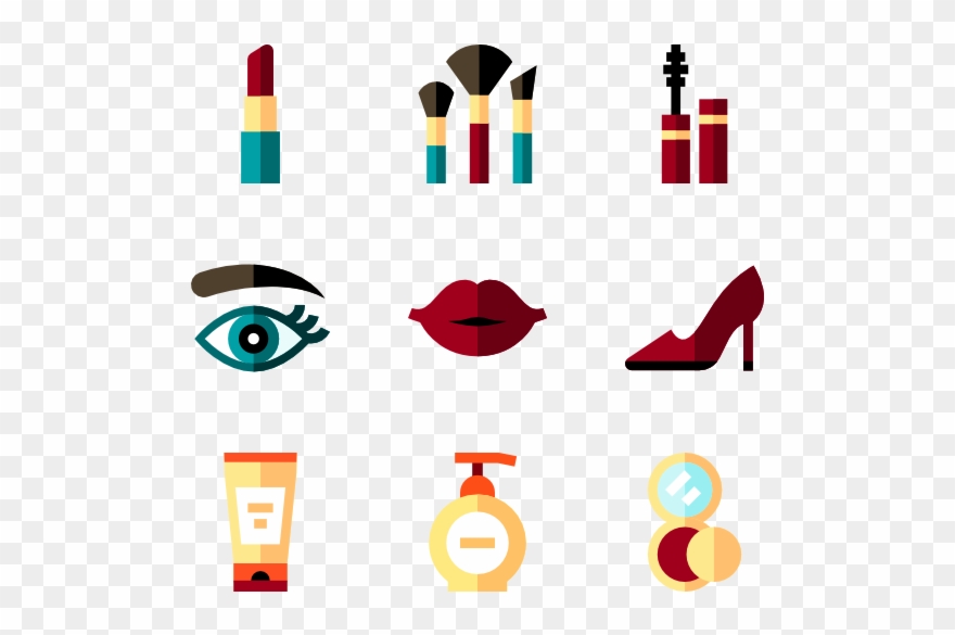 Pretty - Makeup Flat Design Png Clipart