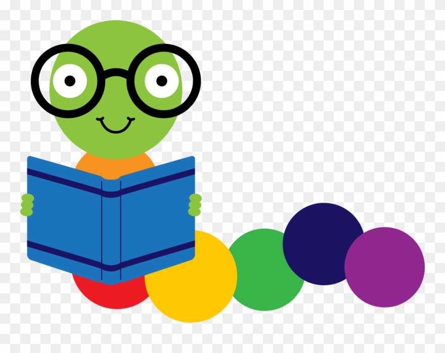 Library Clipart Bookworm - Clip Art Book Worm - Png Download