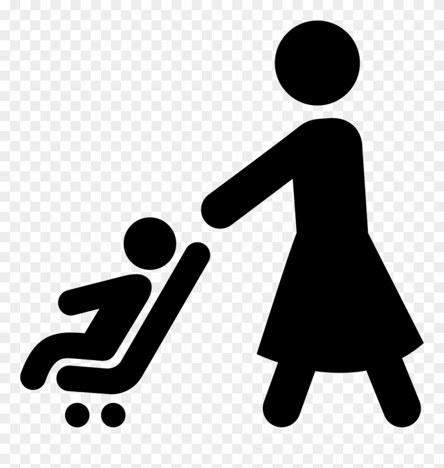 Image Free Download Free Mothers Clipart Strolled - Person With Stroller Symbol - Png Download