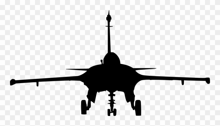 Fighter Plane Front View Silhouette - Fighter Jet Logo Png Clipart