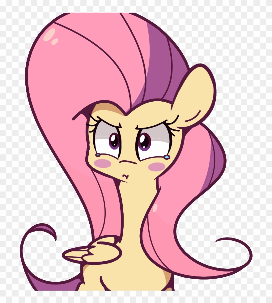 Turtlefarminguy, Blushing, Fluttershy, Safe, Solo, - My Little Pony Doodle Clipart