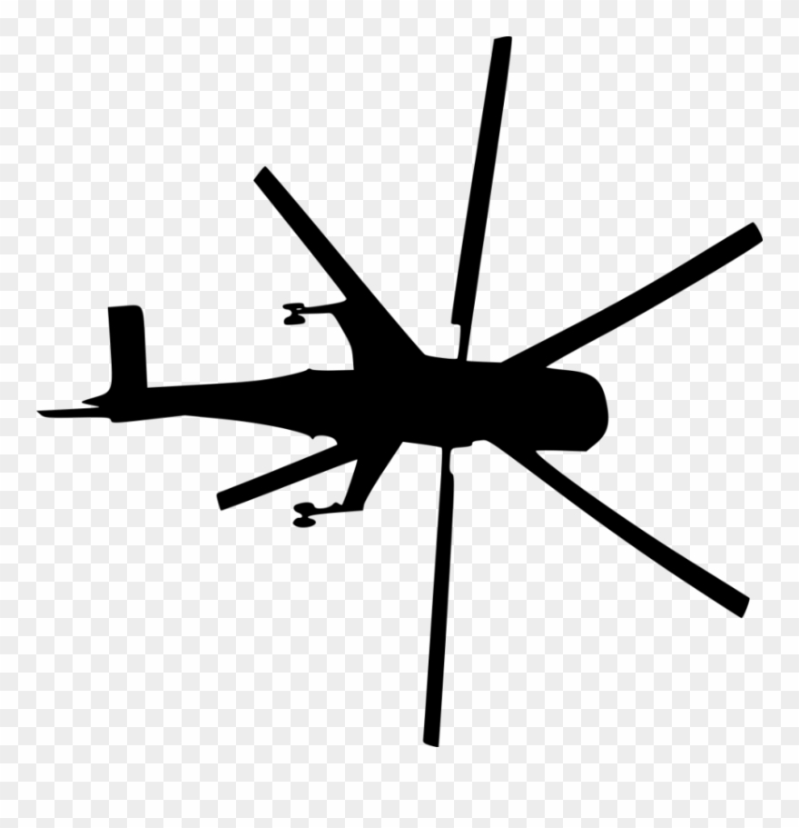 Free Png Helicopter Top View Silhouette Png Images - Portable Network Graphics Clipart