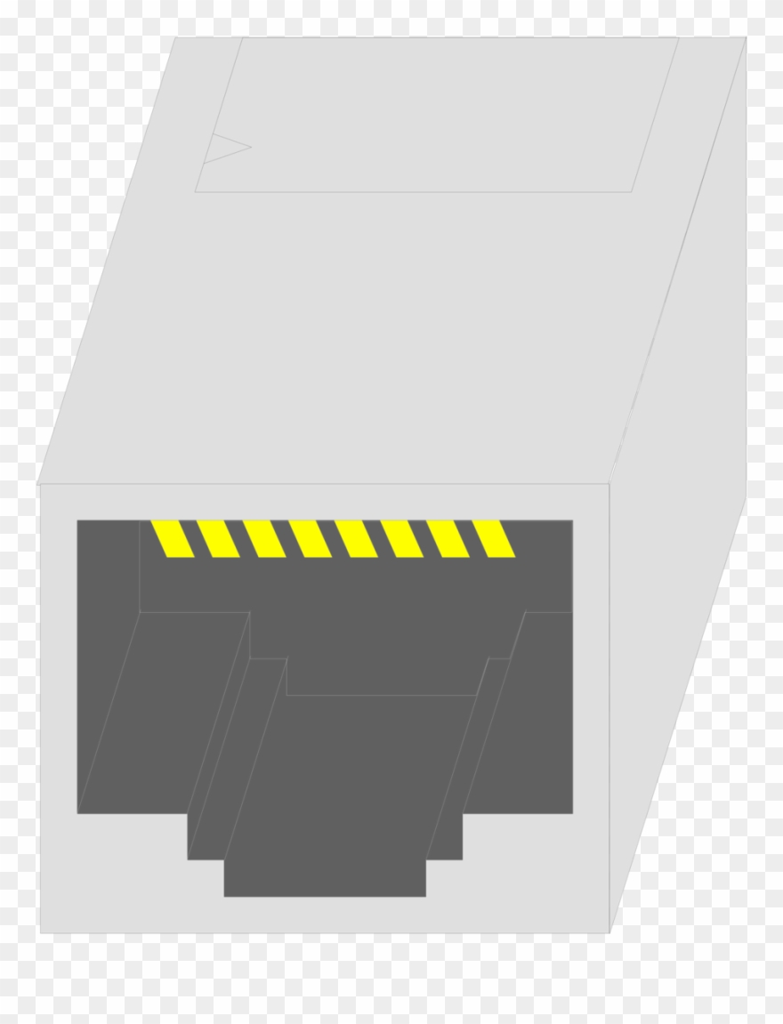 Ethernet Network Connector Rj-45 Lan Female - Electrical Connector Clipart