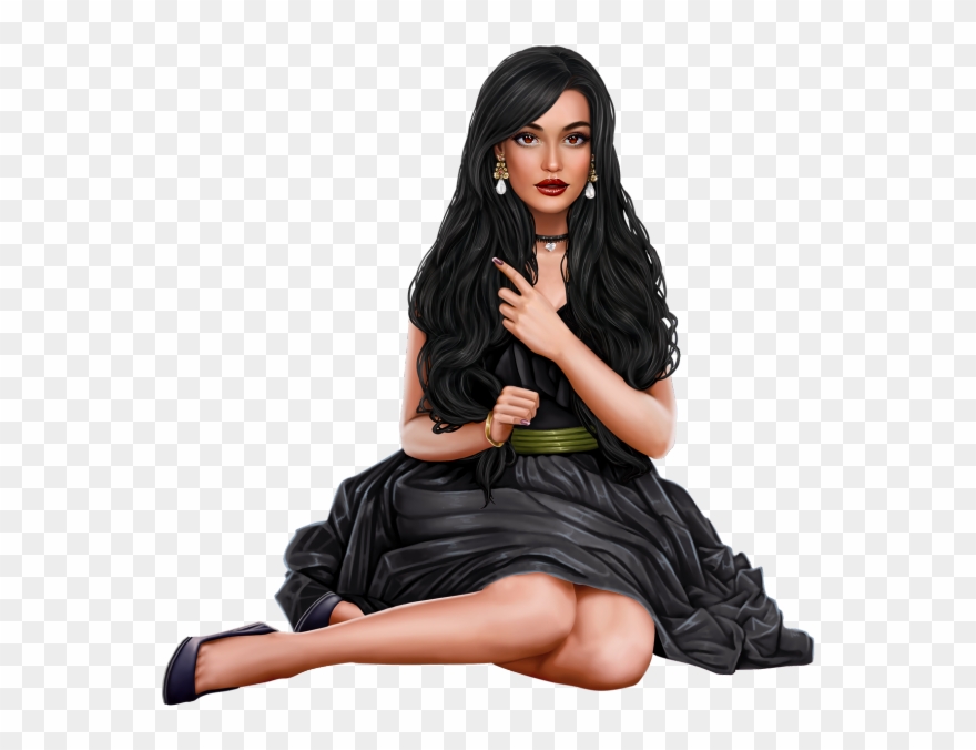 Ru 3d Girl, Tube, Clip Art, Illustrations - Sitting - Png Download