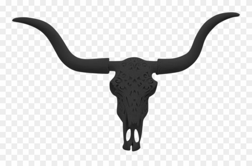 Wall Charmers Black Faux Taxidermy Longhorn Cow Skull - Cattle Clipart