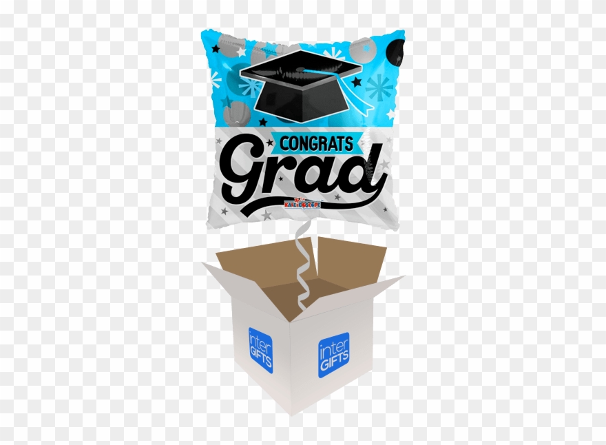 Congrats Grad Pillow - 18" Blue Grad Balloon - Mylar Balloons Foil Clipart