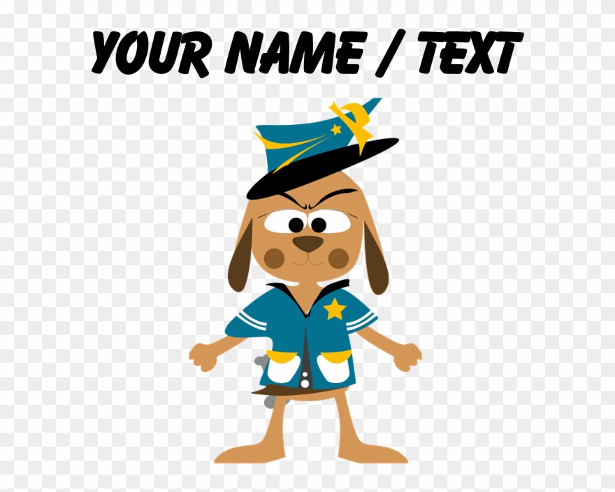 Cartoon Police Dog Drinking Glass - Lion With American Flag Clipart