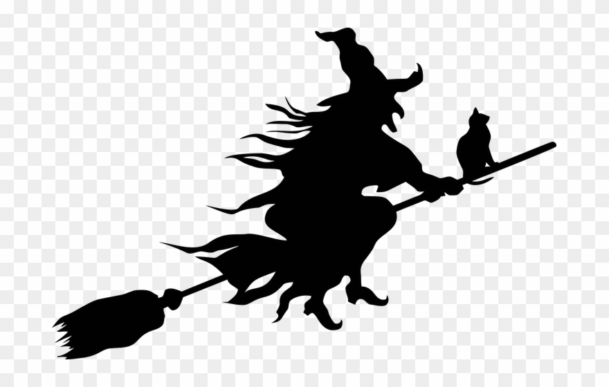 Scary Clipart Spooky Clipart Sticker Spooky Sticker - Flying Witch Silhouette Png Transparent Png