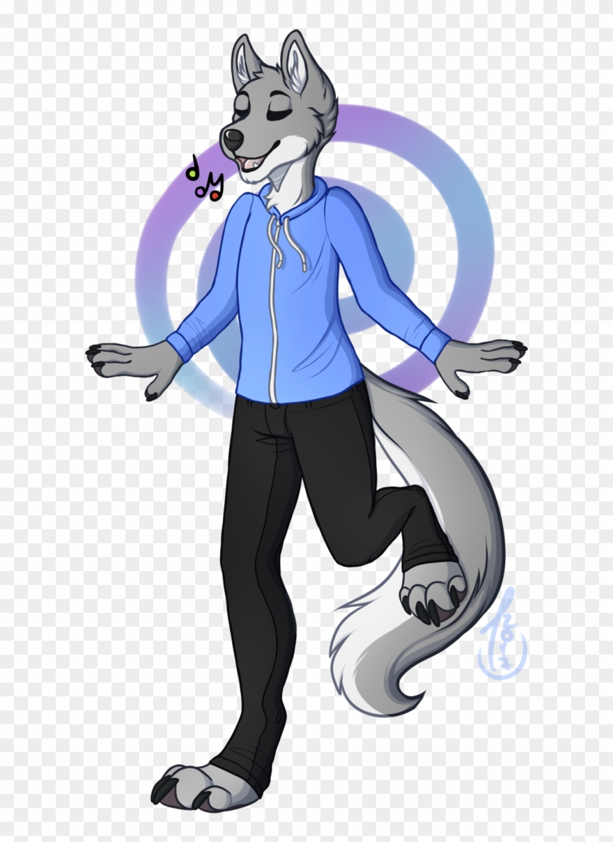 Singing Wolf - Cartoon Clipart