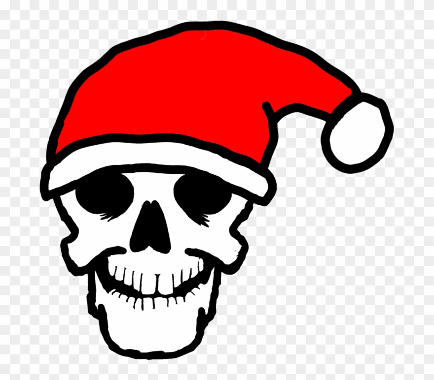 Skulls With Hats Image - Skull With Christmas Hat Clipart