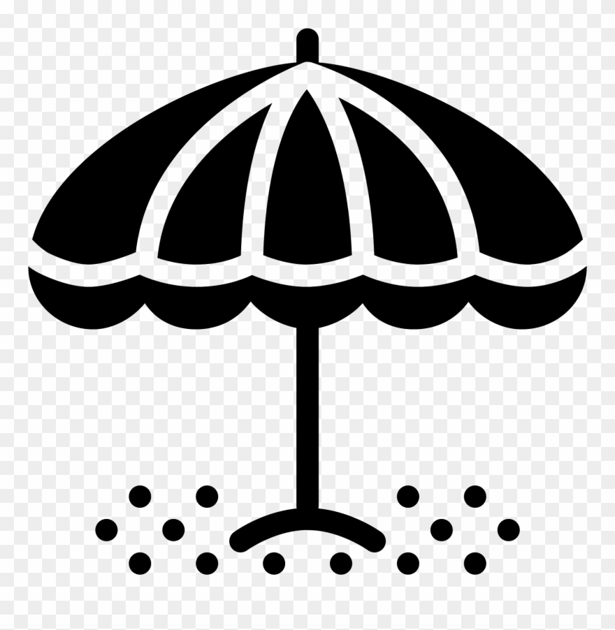 Beach Umbrella Filled Icon - Beach Clipart
