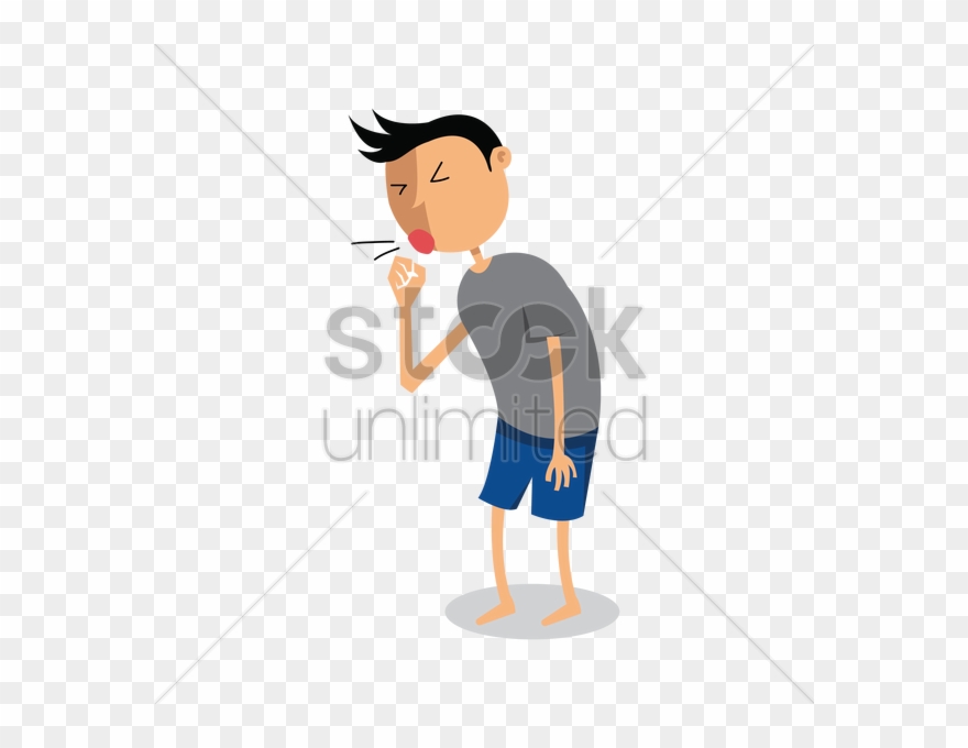 Cough Clipart Sick Human - Coughing Man Cartoon Transparent - Png Download