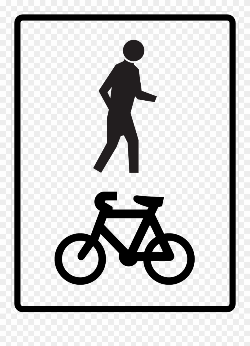 R8-2 Pedestrian Bicycle - Shared Use Path Symbol Clipart