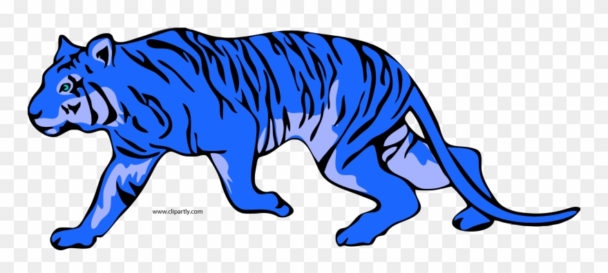Blue Tiger Clipart - Blue Tiger Clip Art - Png Download