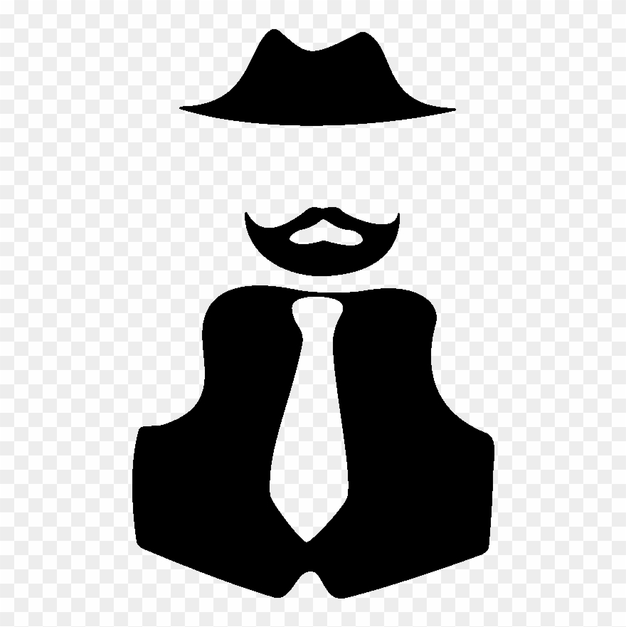 Sticker Ordinateur Chapeau Barbe Et Gilet Ambiance - Cowboy Hat Clipart