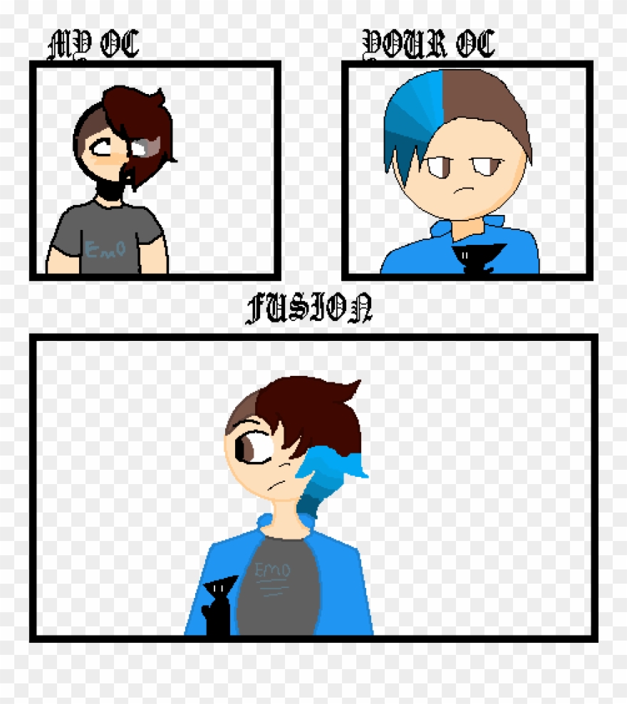 Blue Emo Boi - Cartoon Clipart
