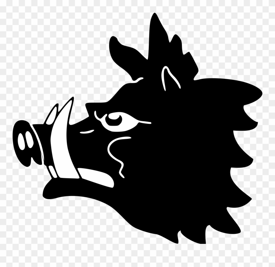 Black And White Stock Boar Vector Svg Clipart