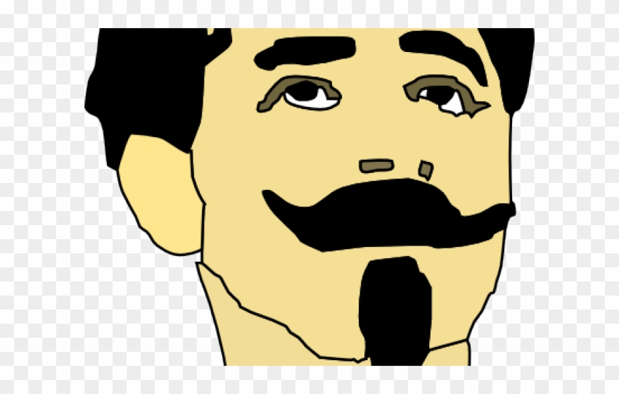 Nose Clipart Mustache - Cartoon Man With Mustache - Png Download