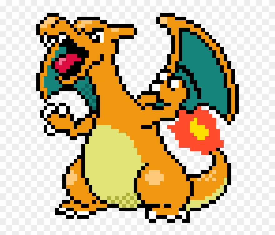Charizard Gold And Silver Sprite - Pokemon Charizard Gen 2 Sprite Clipart