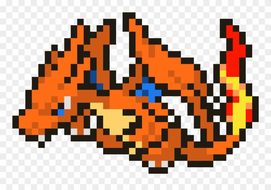 Charizard Y - Pixel Art Pokemon Mega Clipart
