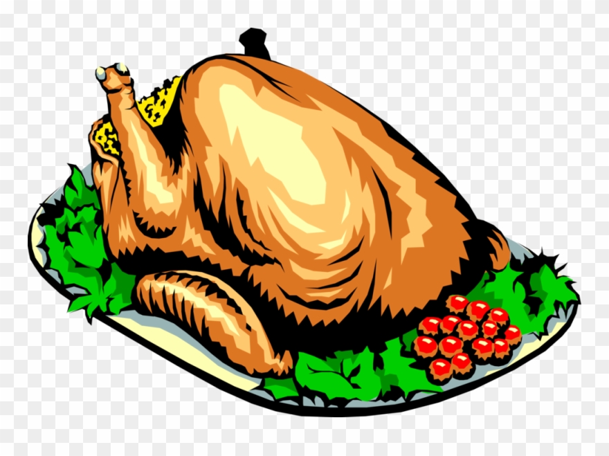 Vector Illustration Of Roast Turkey Poultry Dinner Clipart
