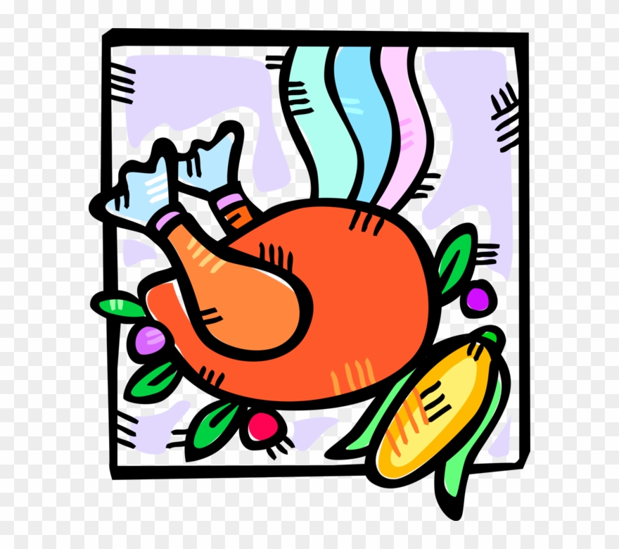 Vector Illustration Of American Thanksgiving Day Roast - Thanksgiving Clipart