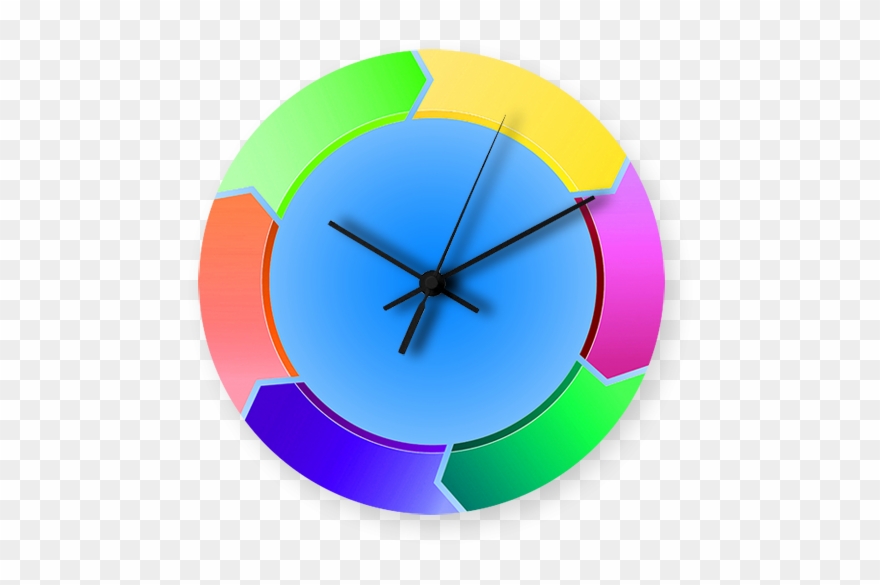 Colorful Circles Printed Wall Clock - Wall Clock Clipart